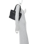 Caviar Square Stitched Tote Black