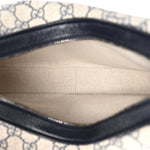 GG Supreme Monogram Textured Calfskin Web Large Attache Shoulder Bag Beige Blue