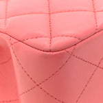 Lambskin Quilted Jumbo Double Flap Pink