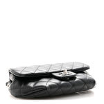 Calfskin Quilted CC Uniform Flap Belt Bag Black