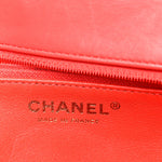 Lambskin Quilted Flap Clutch Red
