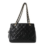 Caviar Quilted Petit Timeless Tote PTT Black