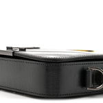 Saffiano Striped Mini Diag Binder Clip Bag Black White Yellow