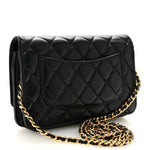 Lambskin Quilted Wallet On Chain WOC Black