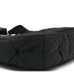 Re-Nylon Triangle Padded Patchwork Shoulder Bag Black