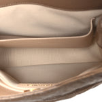 Shiny Crumpled Calfskin Quilted Wavy CC Hobo  Dark Beige