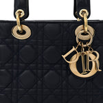 Lambskin Cannage Small Lucky Badges My Lady Dior Navy