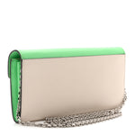 Vitello King Cruise FF Diamonds Continental Envelope Wallet On Chain Latte Edamame
