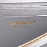 Caflskin Quilted Dual Handle Chain Flap Bag Grey