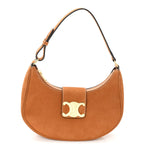 Suede Medium Strap Ava Triomphe Shoulder Bag Camel