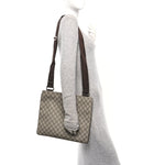 GG Supreme Monogram Medium Flat Messenger Bag Dark Brown