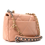 Lambskin Quilted Medium Chanel 19 Flap Beige