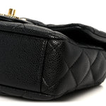 Grained Lambskin Quilted Mini Flap Black