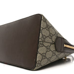 GG Supreme Monogram Web Medium Ophidia Top Handle Dome Bag Brown