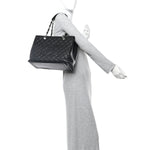 Caviar Quilted Grand Shopping Tote GST Black