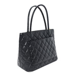 Caviar Quilted Medallion Tote Black
