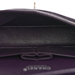 Caviar Quilted Small Double Flap Dark Purple
