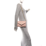 Grain De Poudre Matelasse Chevron Monogram Chain Wallet Pale Pink