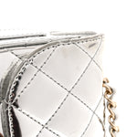 Mirror Calfskin Metallic Calfskin Quilted Hollywood Boulevard Mini Flap With Star Coin Purse Silver