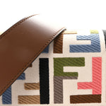 Canvas Ricamo Vitello King FF Multicolor Embroidered Baguette Grezzo Multicolor Gianduia