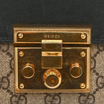 GG Supreme Monogram Calfskin Small Padlock Shoulder Bag Beige Black Cuir
