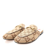 Monogram Jumbo GG Malaga Kid Womens Princetown Slippers 38.5 Camel Ebony New Acero Beige