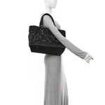 Coated Canvas Quilted Large Paris Biarritz Tote Black