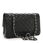 Lambskin Quilted Medium Double Flap Black