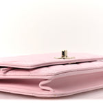 Lambskin Quilted Trendy Chain CC Wallet On Chain WOC Light Pink