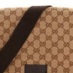 Monogram Flap Messenger Bag Beige Dark Brown