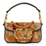 Fabric Karung Crystal Embroidered Vlogo Small Loco Shoulder Bag Multicolor