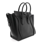 Drummed Calfskin Micro Luggage Black