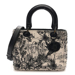 Calfskin Toile de Jouy Carnivora Medium Lady Dior White Black
