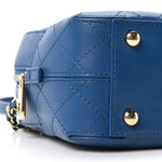 Calfskin Stitched Enamel CC Camera Case Bag Blue