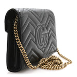 Calfskin Matelasse GG Marmont Chain Wallet Black