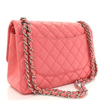Lambskin Quilted Jumbo Double Flap Pink