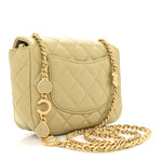 Lambskin Enamel Quilted Mini Coco Hearts Square Flap Light Green