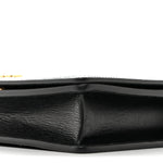 Textured Calfskin Script Logo Wallet On Chain Black