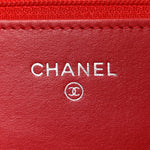 Glazed Calfskin Quilted Reissue Wallet On Chain WOC Red