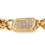 Lambskin Quilted Enamel Logo Flap Card Holder On Chain Yellow