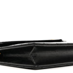 Grain De Poudre Matelasse Chevron Monogram Envelope Chain Wallet Black