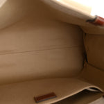 Cotton Calfskin Medium Woody Ribbon Tote White Brown