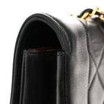 Lambskin Quilted Medium Single Flap Black