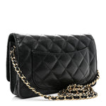 Caviar Quilted Wallet on Chain WOC Black
