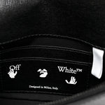 Saffiano Striped Mini Diag Binder Clip Bag Black White Indus