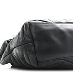 Lambskin Quilted Small Loulou Puffer Monogram Chain Satchel Black