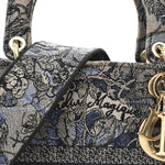 Canvas Embroidered Jardin Magique Medium Lady D-Lite Denim Multicolor