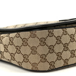 Monogram Flap Messenger Bag Beige Dark Brown