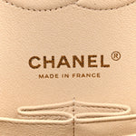 Caviar Quilted Medium Double Flap Light Beige