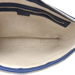 Calfskin GG Tennis Embossed Medium Wristlet Messenger Bag Intense Metal Blue